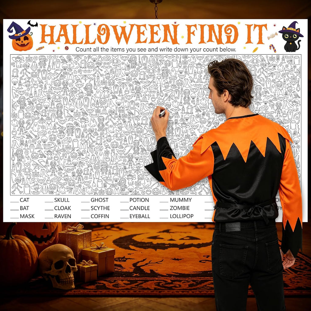 Giant Halloween Word Pattern Find It Game for Family Office Large Group