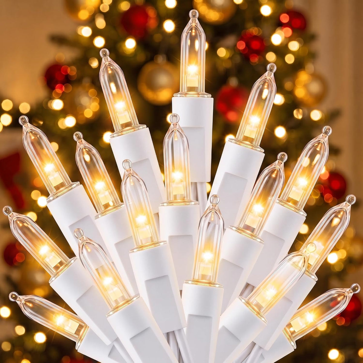 LED Christmas Lights Indoor Outdoor, 33FT 100 Count Mini String Lights