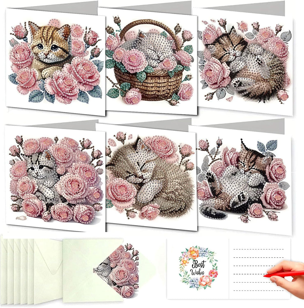 DDGYP 6-Pack Diamond Art Kits for Adults, Diamond Art Cards for DIY Crafts