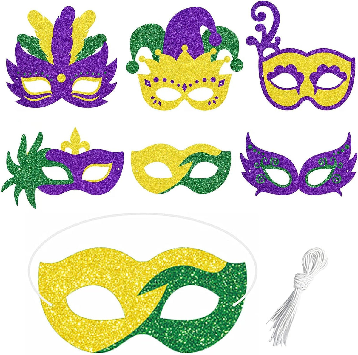 YVAINE 12 Pieces Mardi Gras Masks Carnival Masquerade Party Decorations New Orleans Masks for Mardi Gras Party Photo Booth Prop