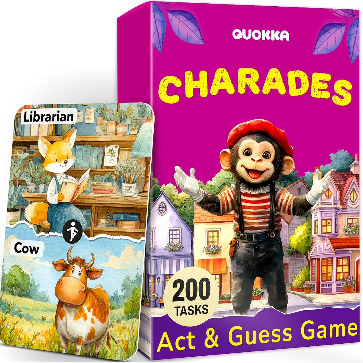 Quokka Charades Game for Kids Ages 4–8 and Family - Educational Card Game