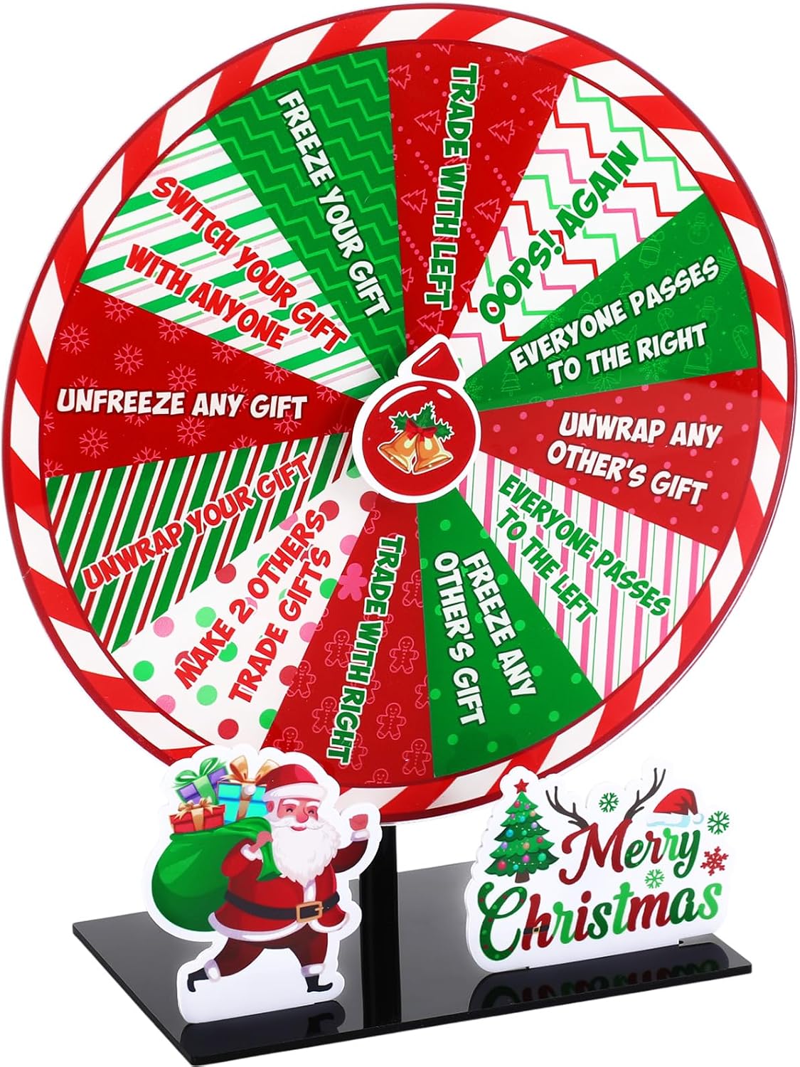 Capoda Christmas Exchange Game 10" Spinner Wheel with Stand, Santa
