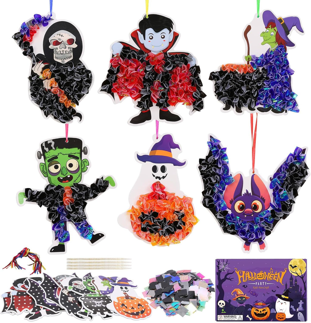 Fennoral 12 Pack Halloween Craft Kit for Kids Make You Own Poke in Arts and Crafts DIY for Kids Boys Girls Party Supplies Halloween Decoration
