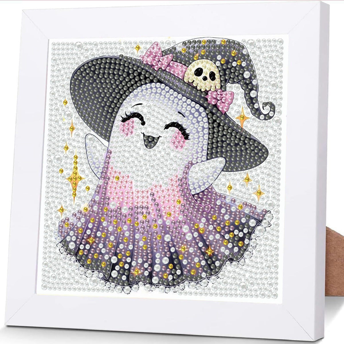 Tiwabb Ghost Diamond Art Kit for Kids with Frame,DIY Crafts for Girls Boy