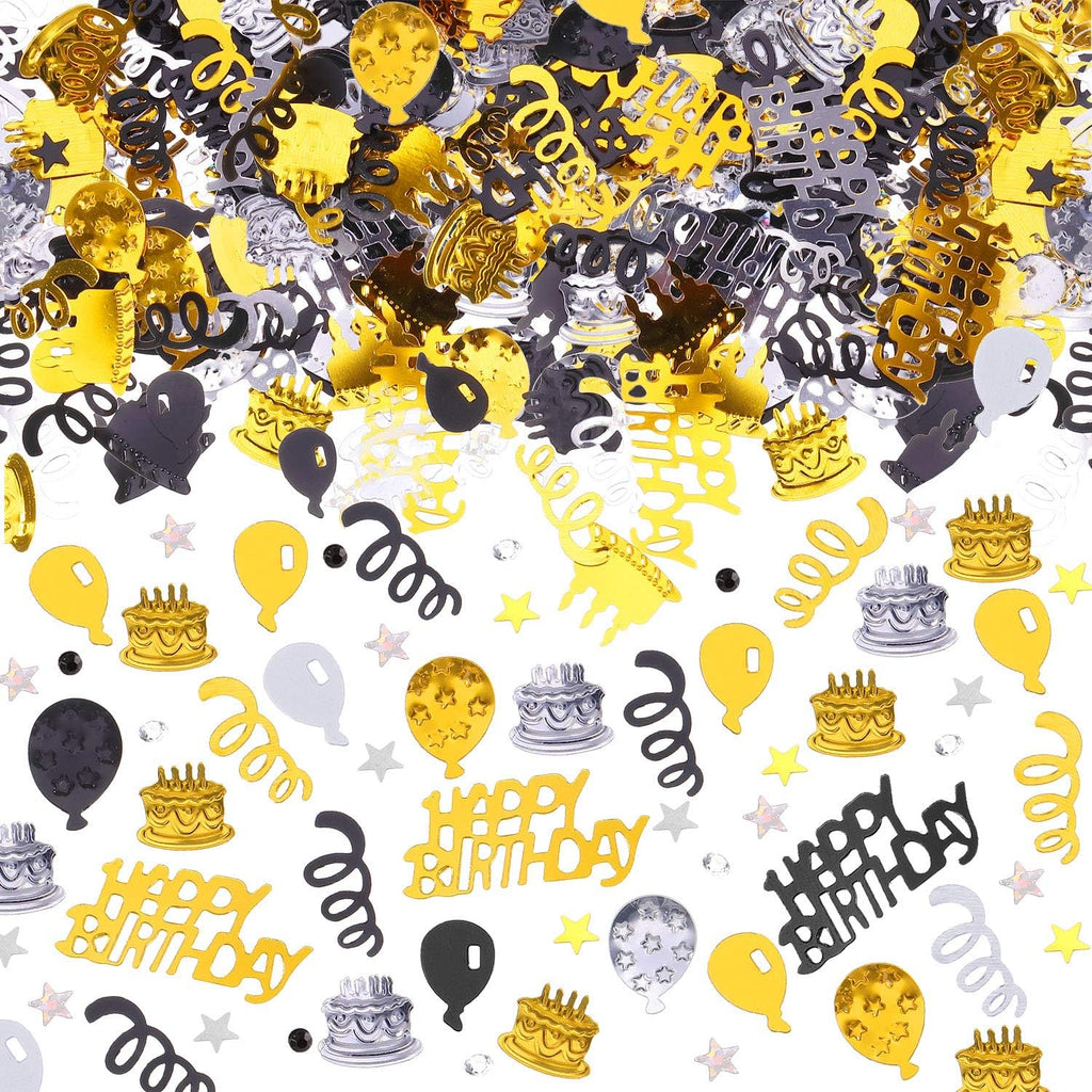 WILLBOND 3000 Pcs Birthday Confetti Metallic Foil Party Decorations,None (Pack of 5)