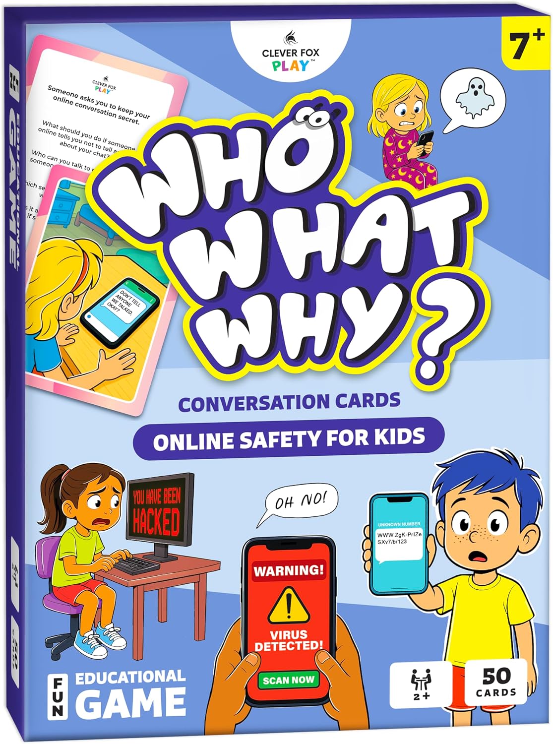 Who What Why Online Safety Conversation Cards for Kids, SEL Game