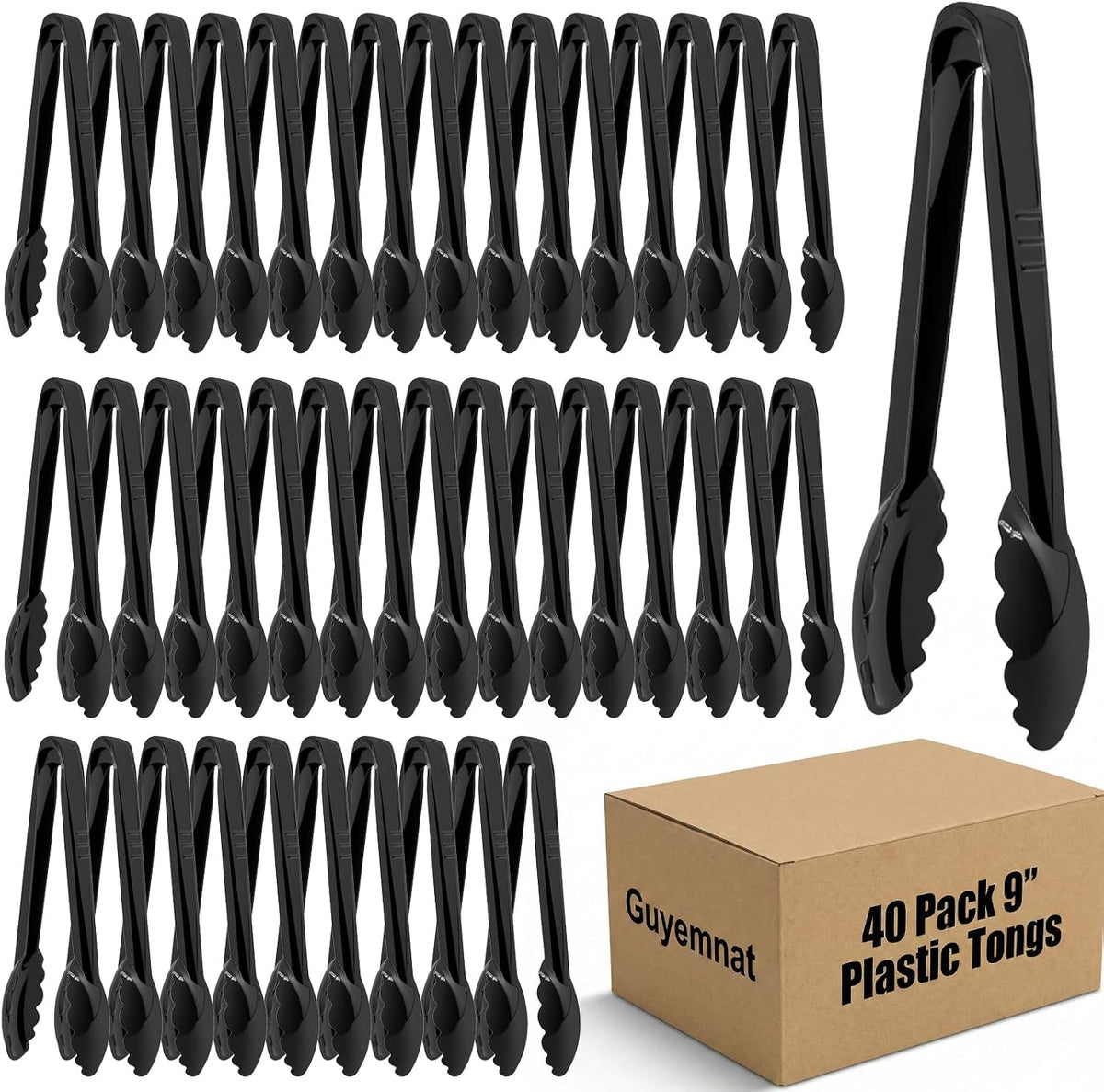 Supernal 72pcs Gold Glitter Plastic Serving Utensils Set for Party &Buffet