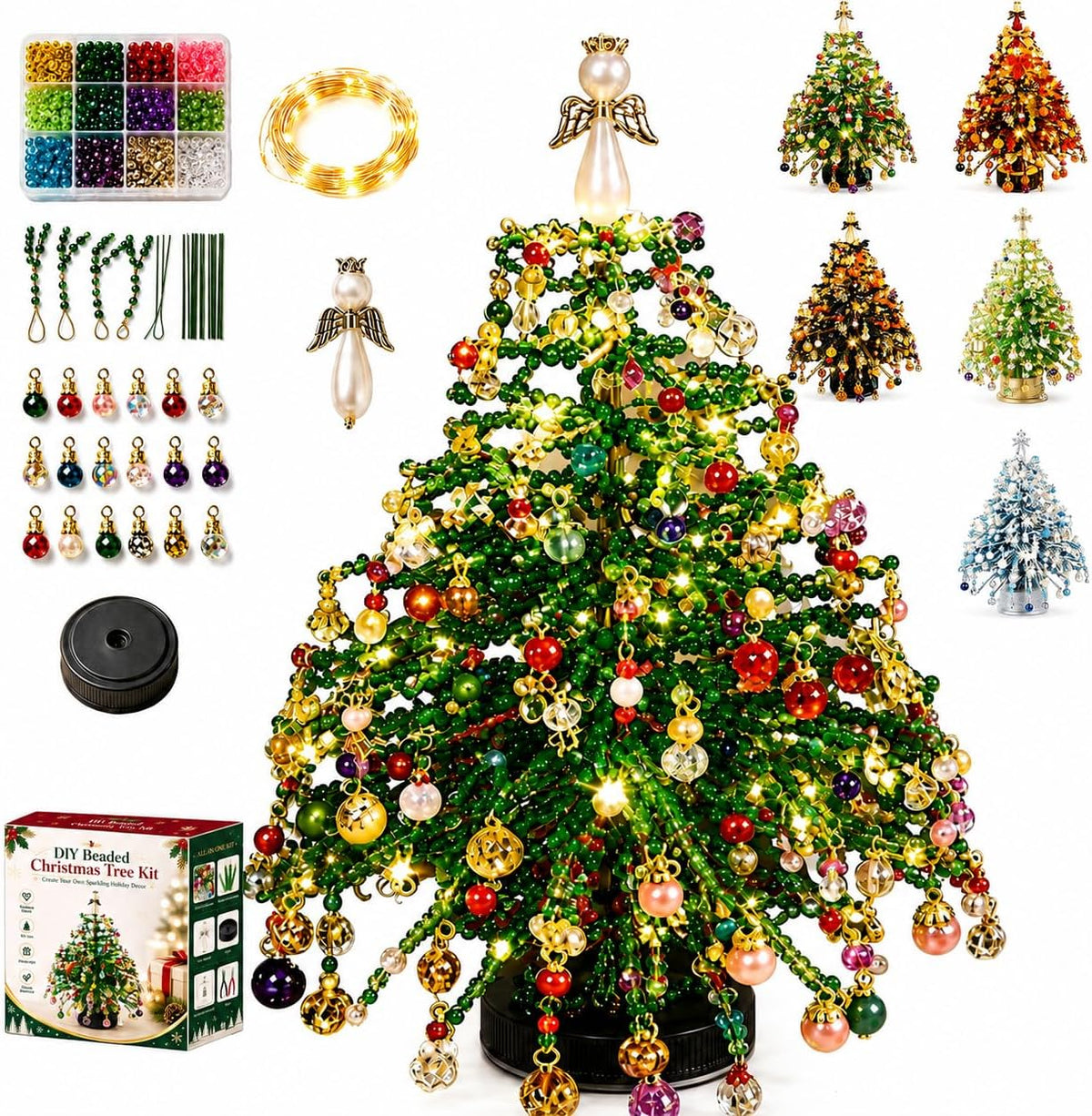 Landical 180 Piece Summer Christmas in July DIY Christmas Snowman Wooden Bead Crafts DIY Ornaments Buffalo Plaid Wood Round Bead Xmas Print Wooden Beads with Twine Scarf for Crafts(Pink Color)