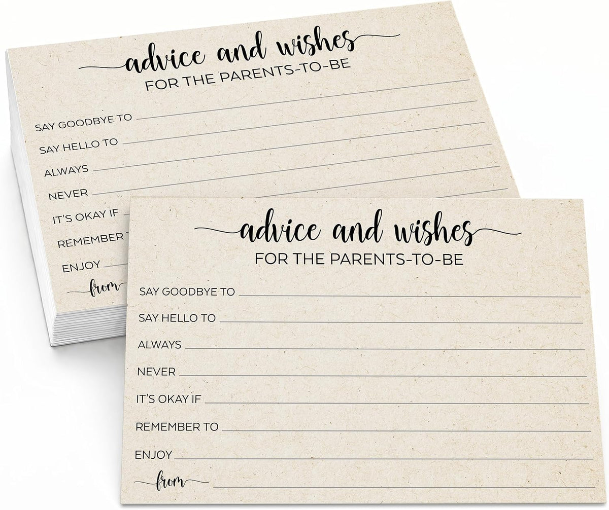 321Done Advice for Parents to Be Cards, 4x6, Set of 50, Tan