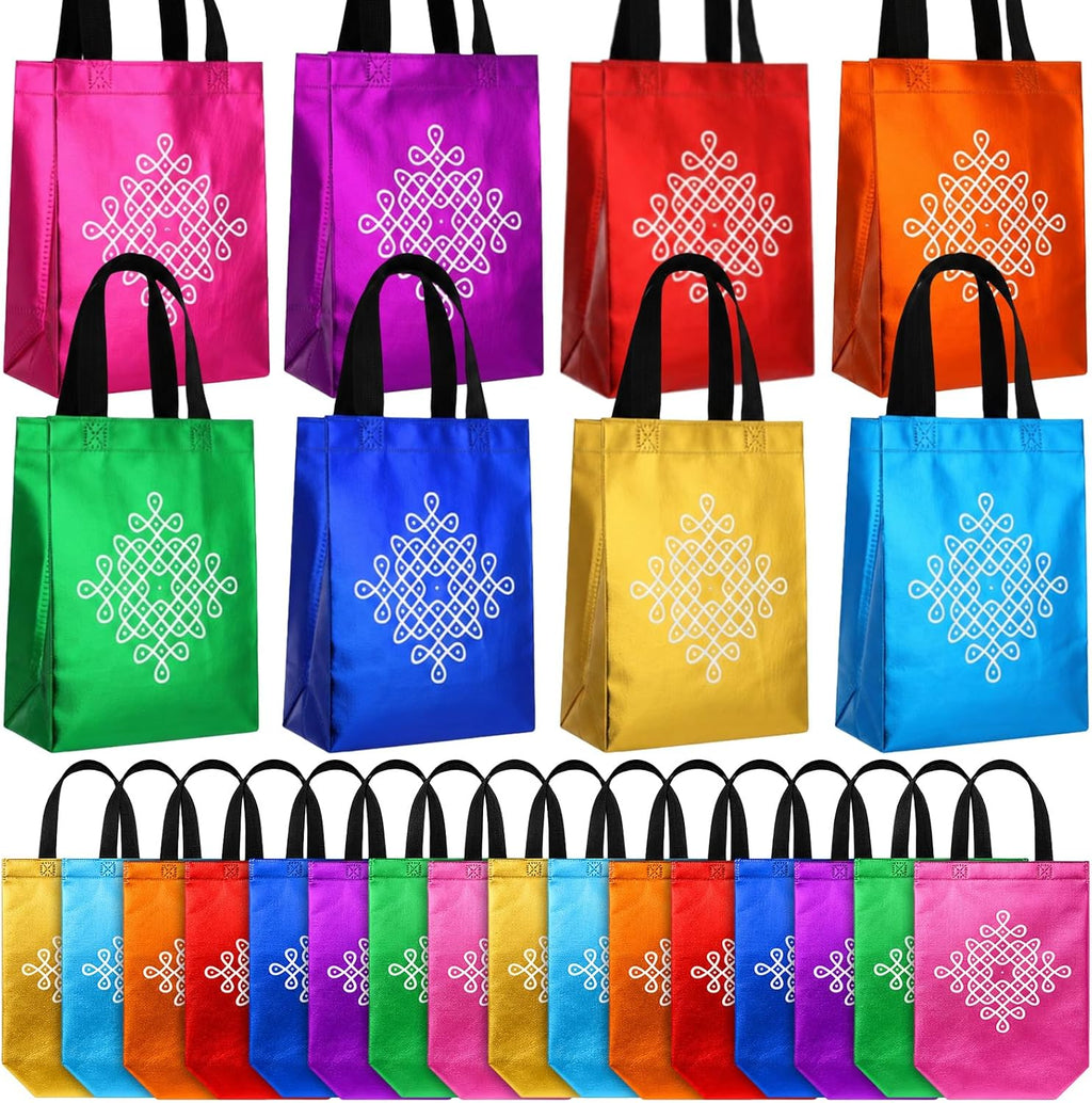 Dansydaisy 24 Pack Indian Return Gifts Non Woven Bags Bulk for Pooja
