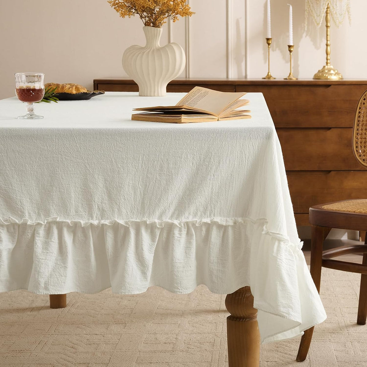 Spring Tablecloth Round 70 Inch, Spring Birds Branch Florals Decorations for Home Table Cloth Tablecloths Polyester for Picnic Party Dinner