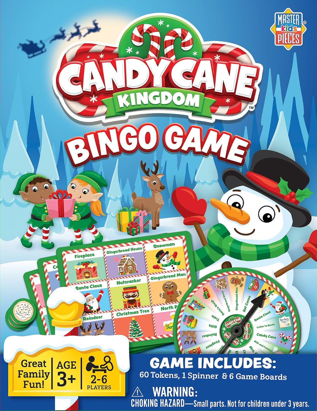 Masterpieces Family Games - Candy Cane Kingdom Christmas Bingo Game