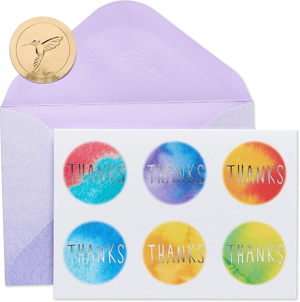 Papyrus Thank You Cards with Envelopes, Tie Dye Dots (14-Count)