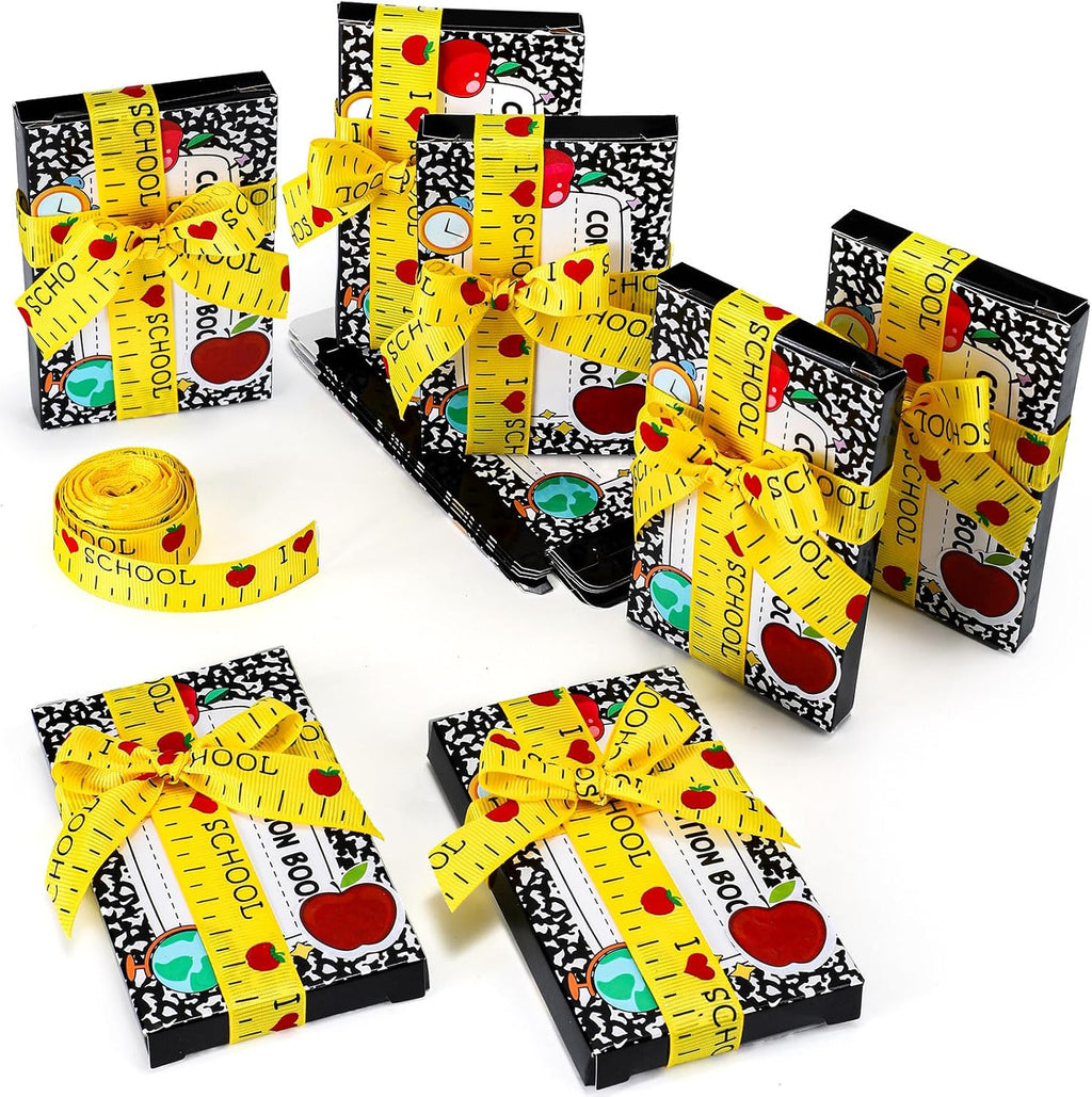 Lineshading 12 Pcs Back to School Teacher Gift Card Box Holder,Notebook