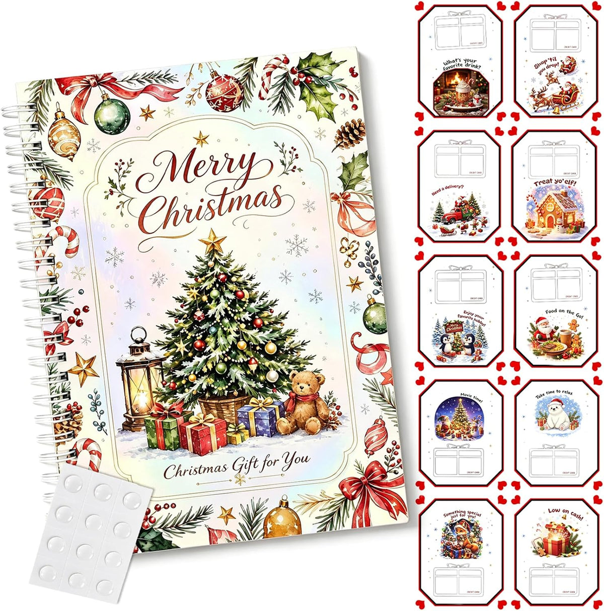 Christmas Gift Card Book,Merry Christmas Gift Card Booklet for Adults Teens
