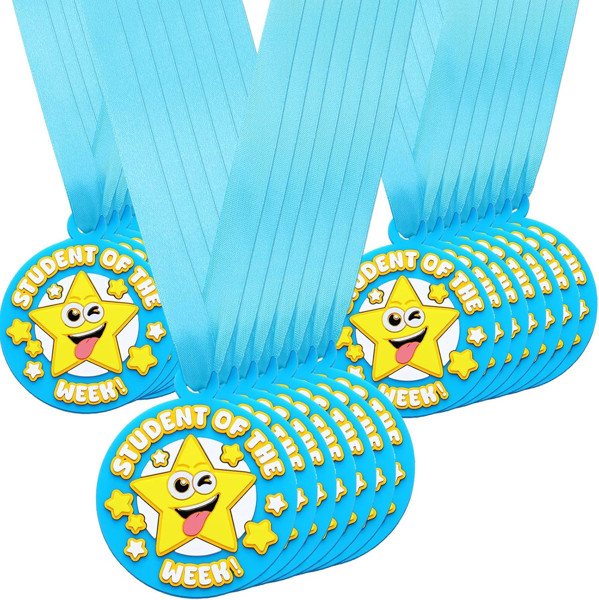 AmazingSpark 60 Pcs Student of The Week Award Medals, 2 Inch Rubber Medals Bulk Winner Encourage Team Participation for Kids Adults Trophy Award Prize Gift Competitions Graduation Party