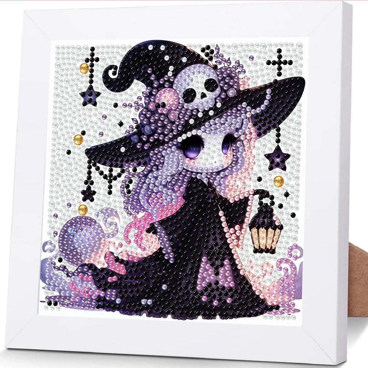 Tiwabb Witch Diamond Art Kit for Kids with Frame,DIY Crafts for Girls Boy