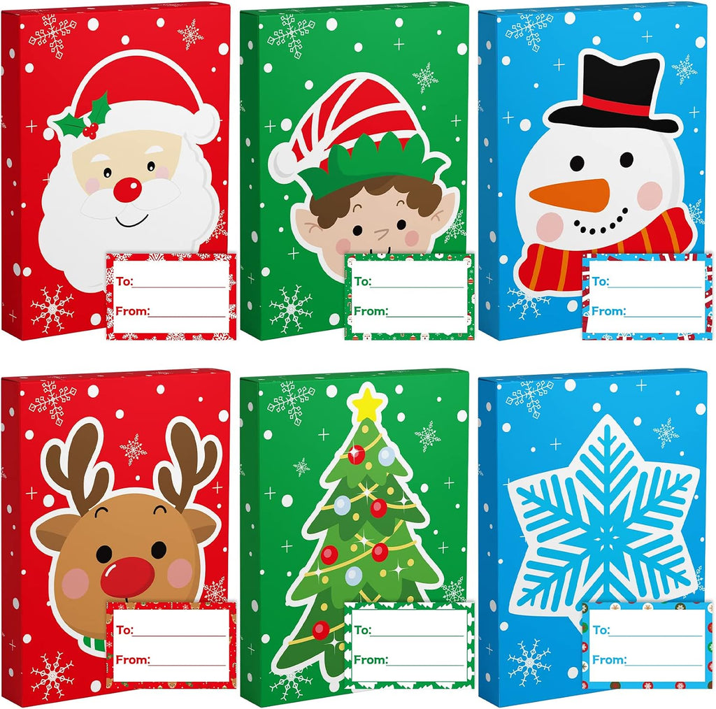 24Pcs Cute Christmas Gift Card Boxes Holder with To From Greeting Card