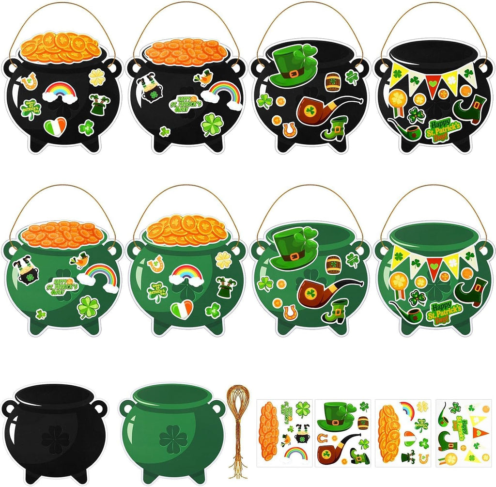 JUNEBRUSHS 32 Pcs St. Patricks Day Craft Kits for Party Activities Gifts
