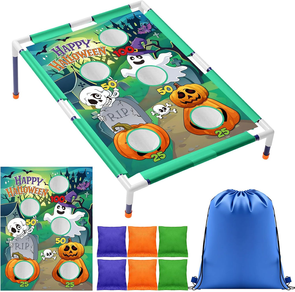 Viorawhite Bean Bag Toss Game for Kids, Portable Cornhole Set