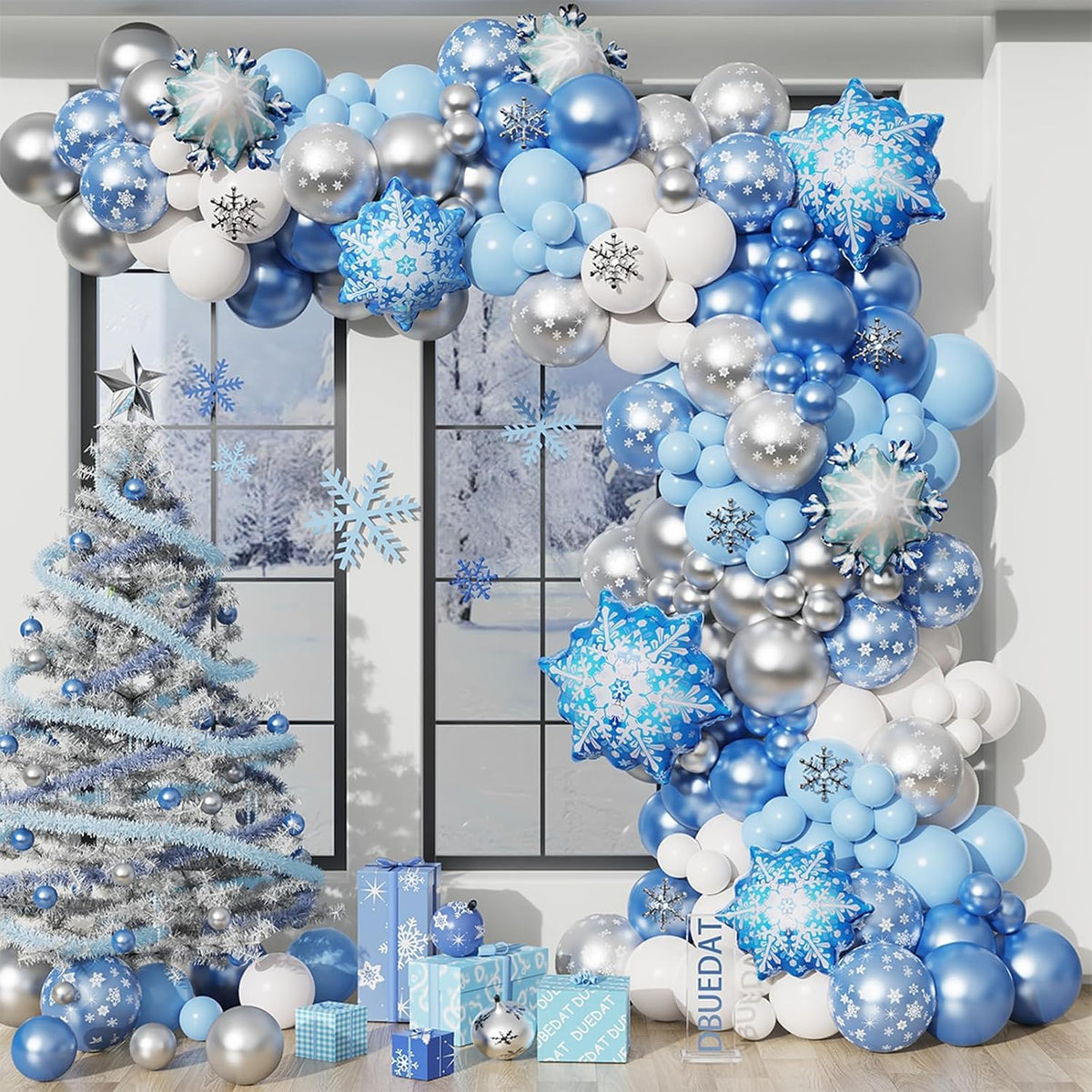 Moucuny 4 Pcs Snowflake Decorations Wooden Block Signs Winter Farmhouse