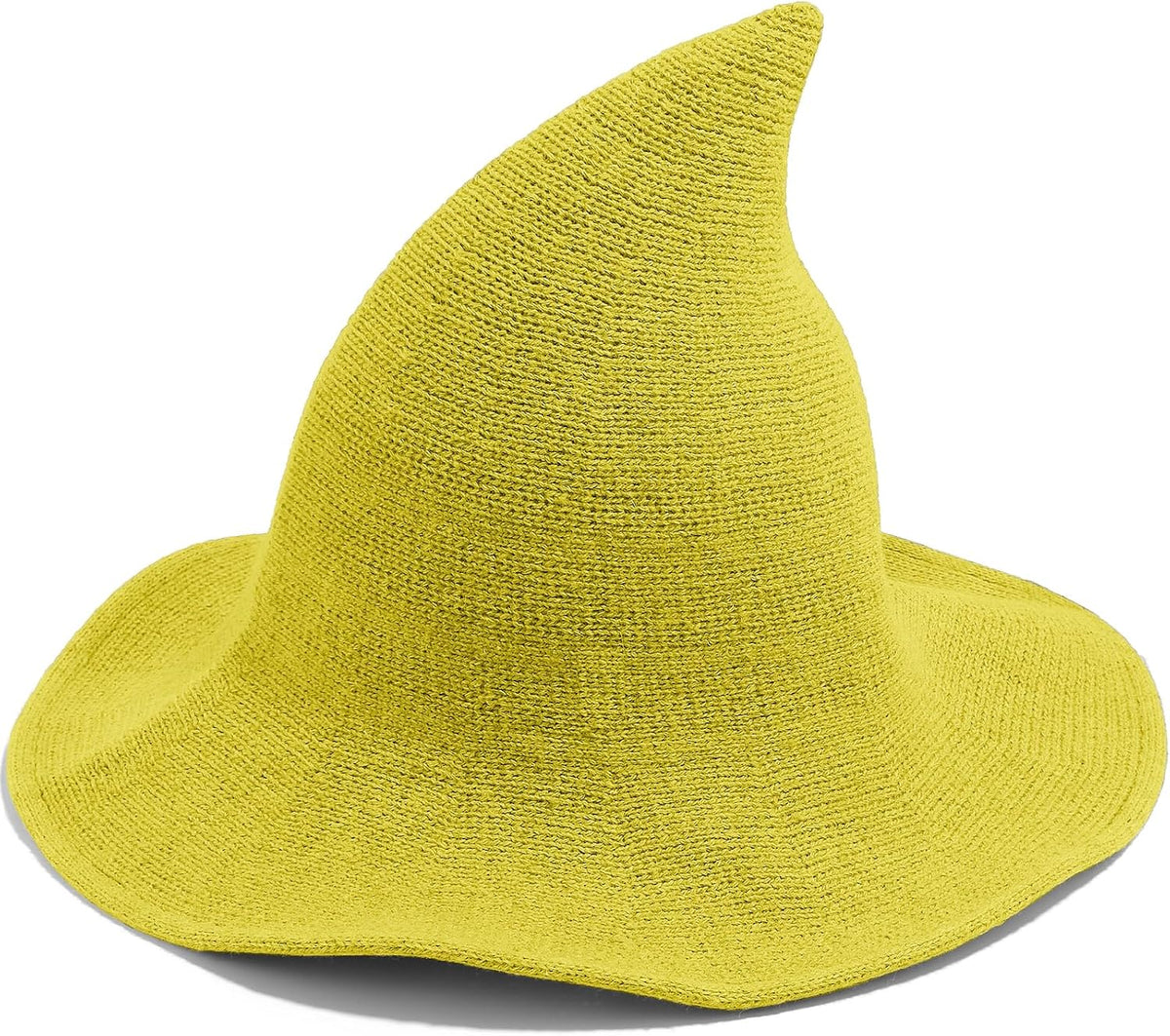 Leuceiy Witch Hat for Women, Wide Brim Foldable Wool Kintted Wizard Hats