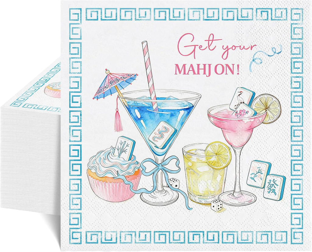 Natnarr 50 Pk Mahjong Napkins 6.5" Mahjong Accessories Gifts Women