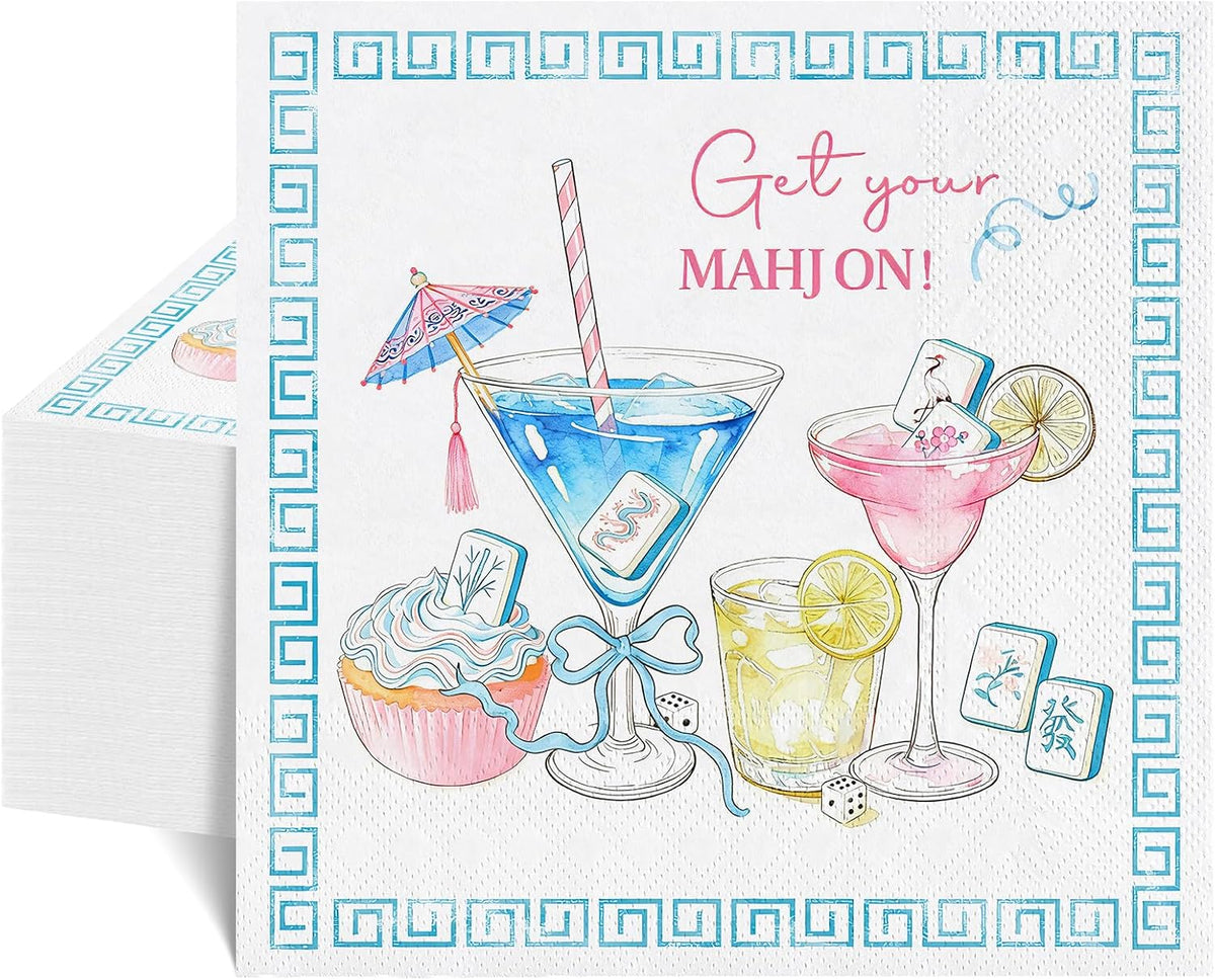 Natnarr 50 Pk Mahjong Napkins 6.5" Mahjong Accessories Gifts Women