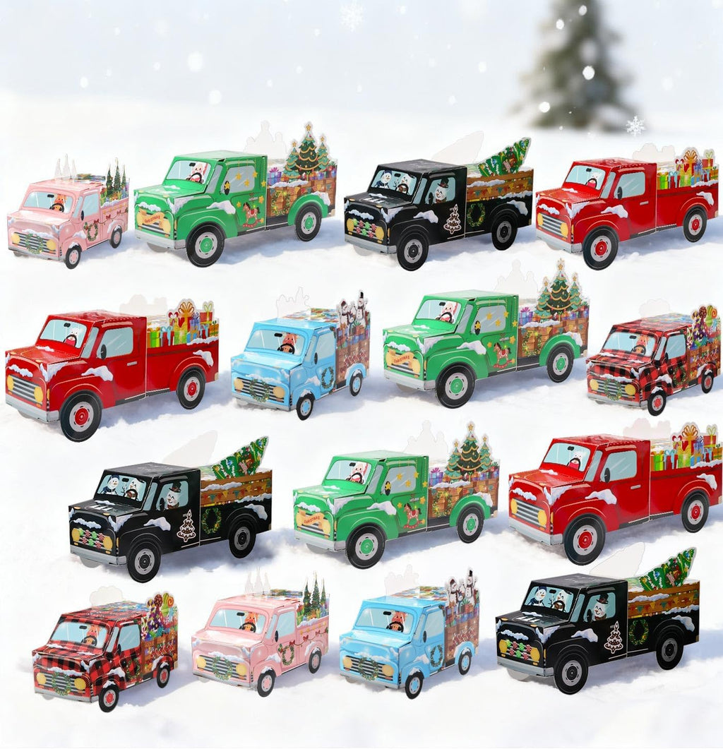 HEIPINIUYE 24 Empty Advent Calendar Boxes to Fill Yourself, DIY Empty Christmas Countdown Calendars 2025 Fillable Advent Calendar Box for Kids Adults Xmas Truck Calendars Gift Boxes
