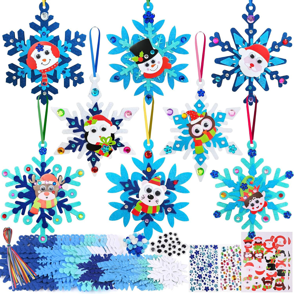 Ruicnte 24 Set Snowflake Ornament Crafts Bulk for Christmas Winter Activity
