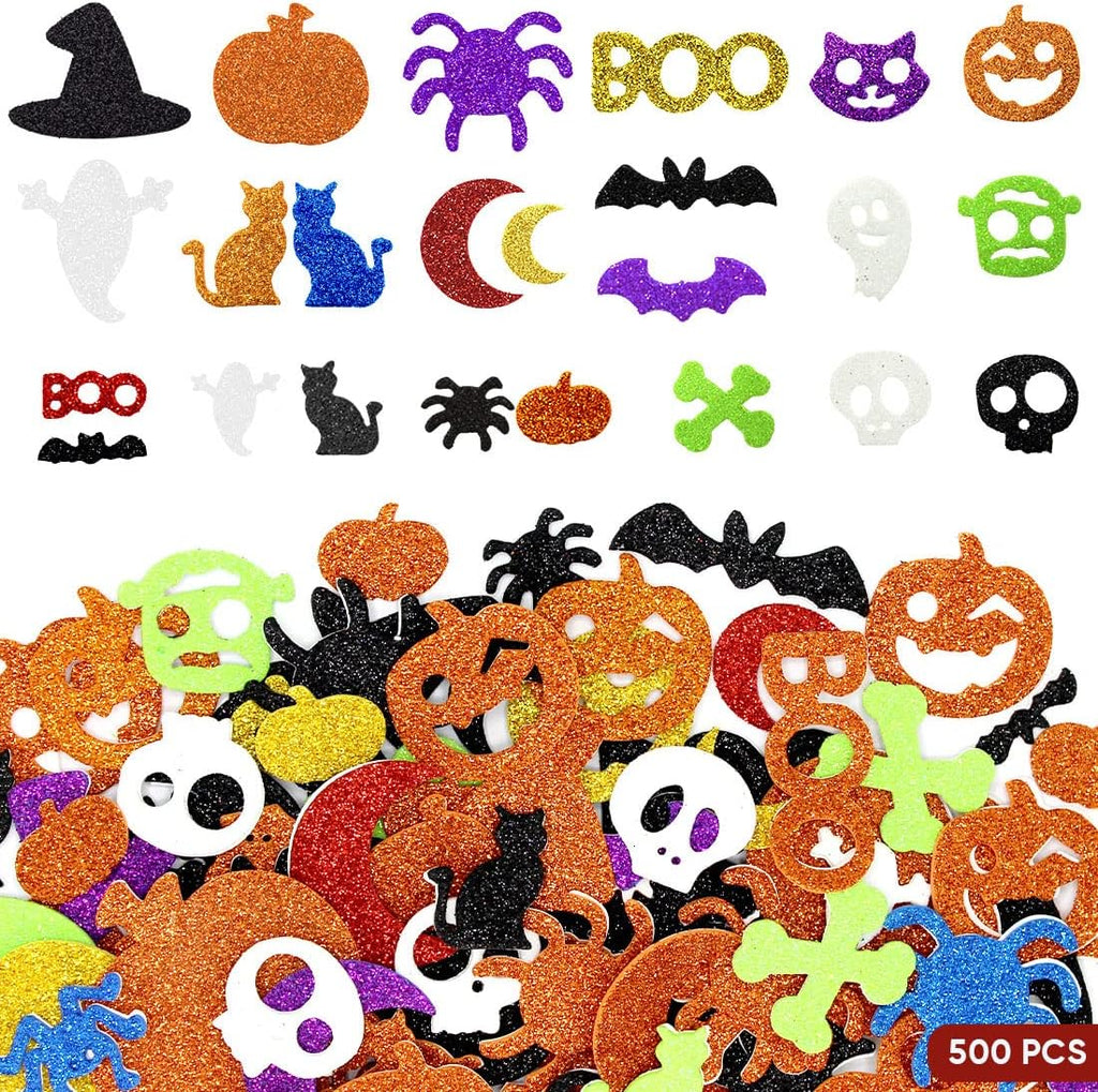 500 Pcs Halloween Foam Stickers Glitter Foam Stickers Halloween Craft
