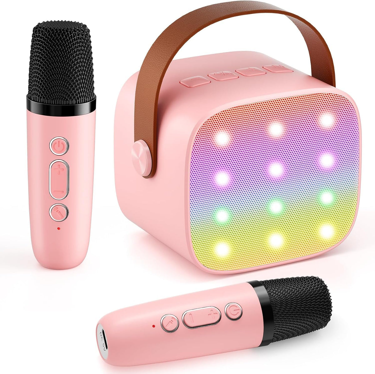 Mini Karaoke Machine with 2 Wireless Microphones, 2026 TOP Kids Portable Bluetooth Karaoke Machine for 3, 4, 5, 6, 7, 8, 9,10,11,12+Year Old, Christmas Birthday Gifts for Girls Boys Adults Home Party