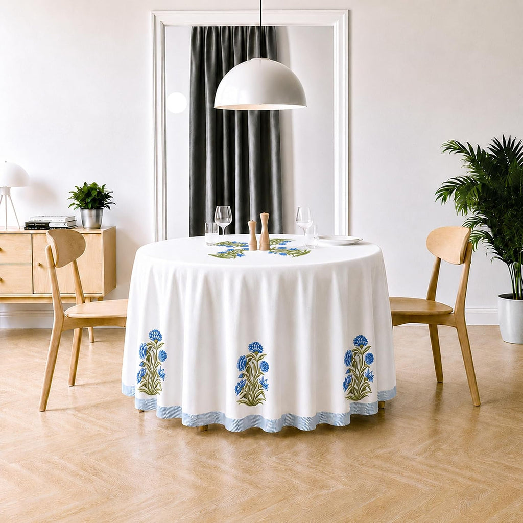 Spring Tablecloth Round 70 Inch, Spring Birds Branch Florals Decorations for Home Table Cloth Tablecloths Polyester for Picnic Party Dinner