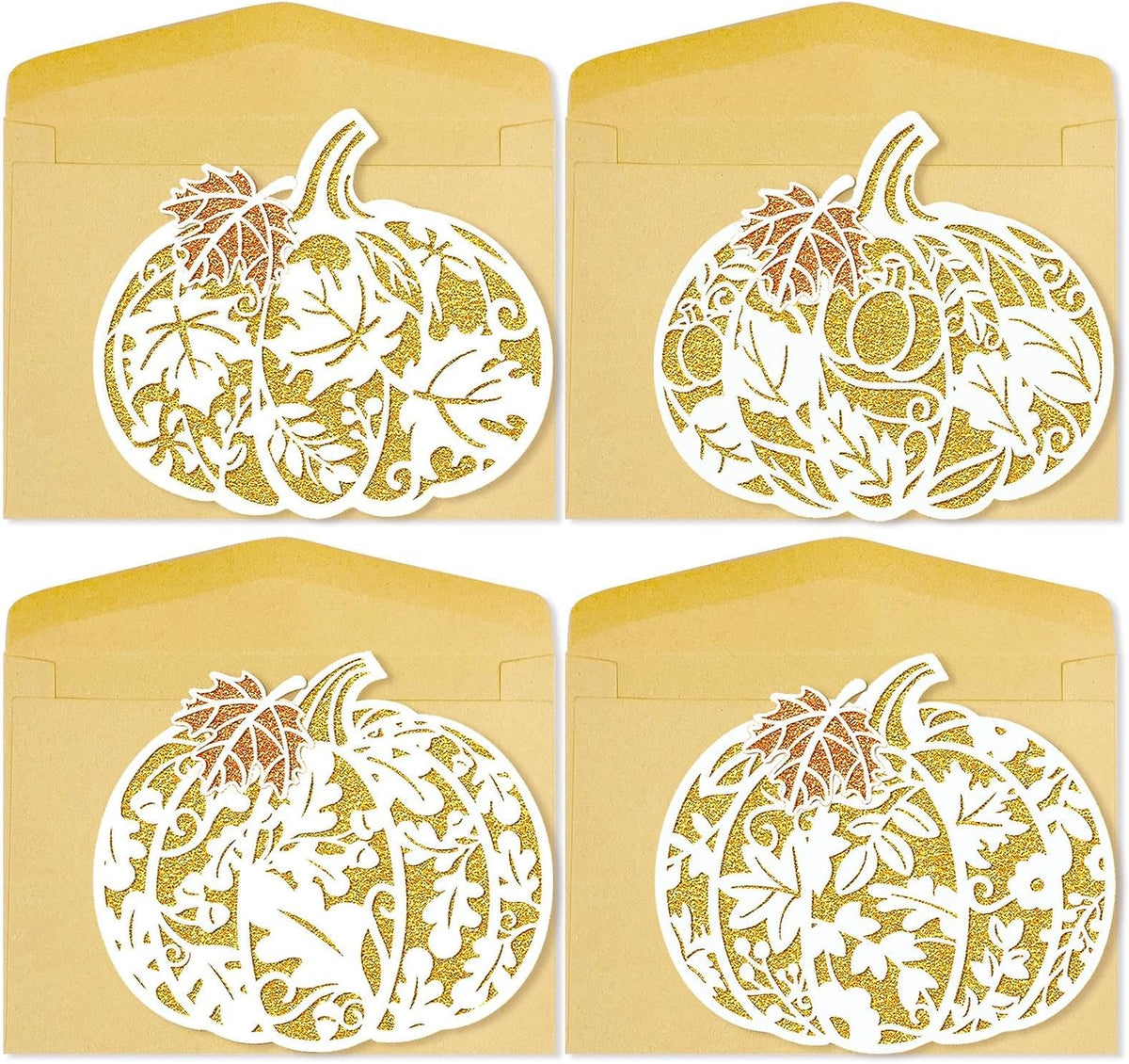 Thanksgiving Cards with Envelopes Thanksgiving Pumpkin Greeting Card Thank You Greetings Cardboard for Kids Adults Fall Autumn Family Party Home Friendly Wish Hope Hollow Paper Craft Cutout