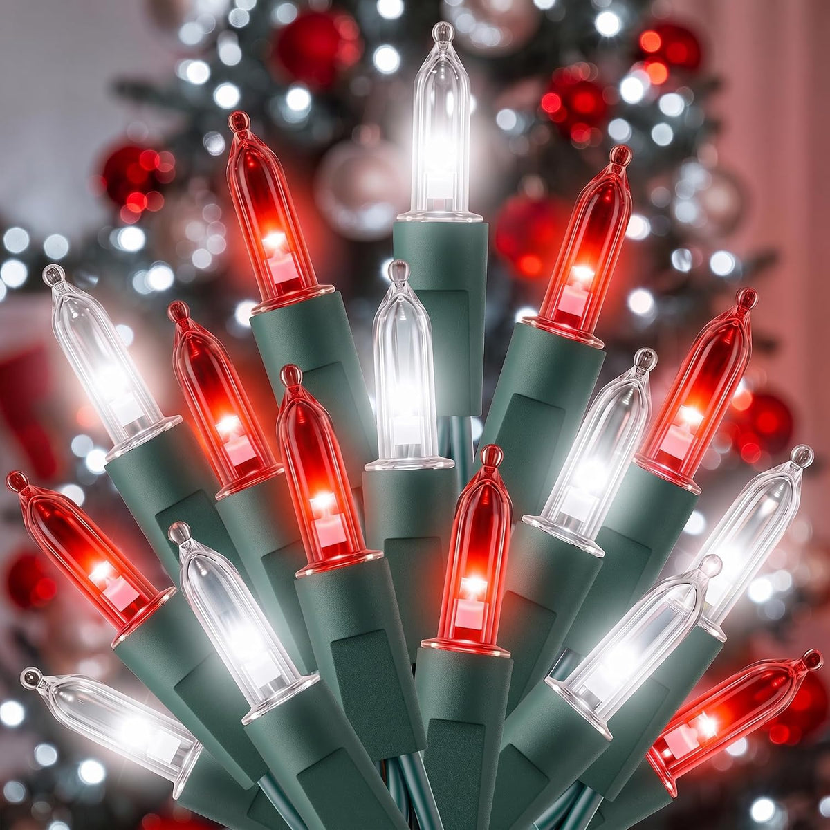 LED Christmas Lights Indoor Outdoor, 33FT 100 Count Mini String Lights