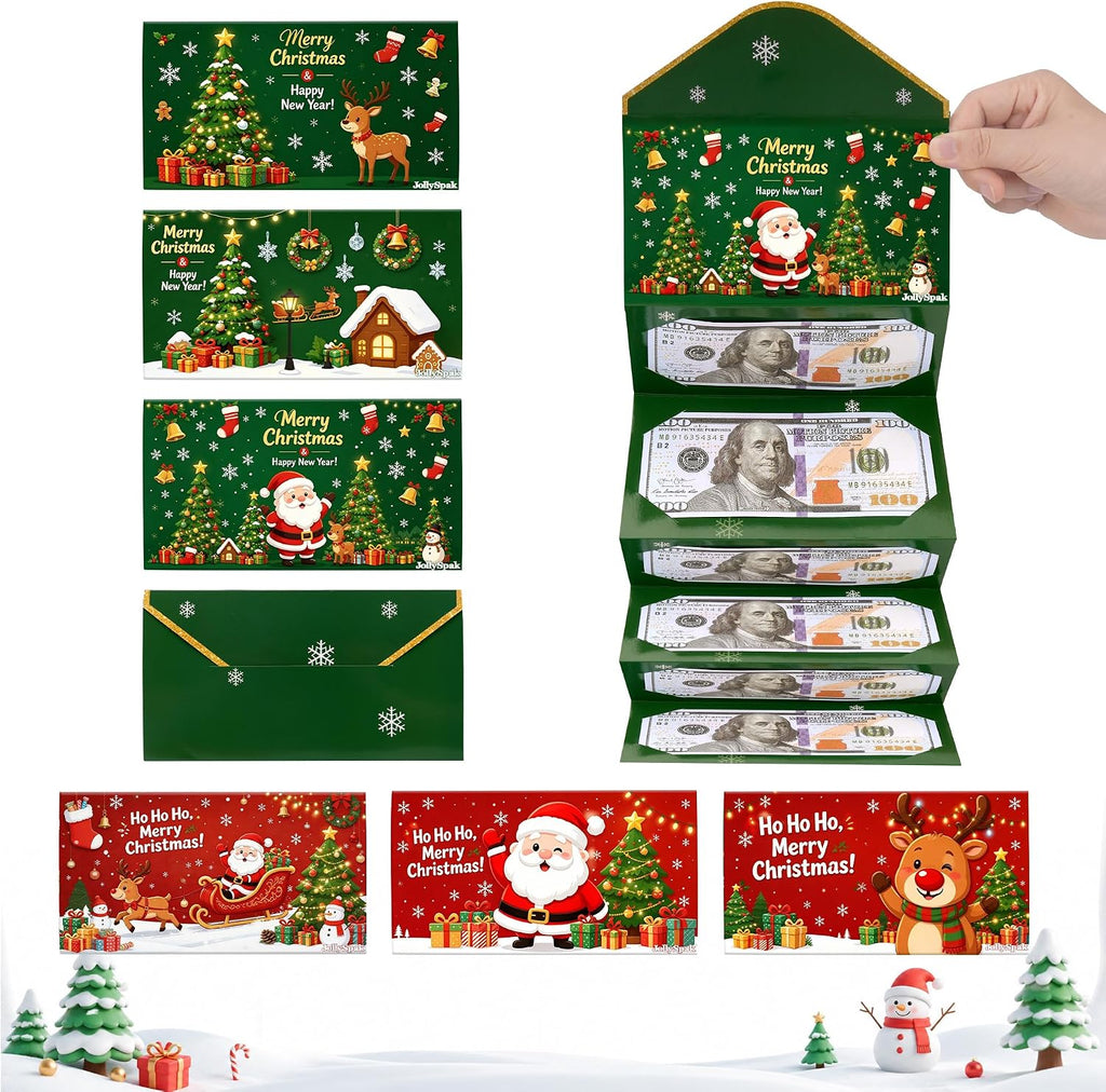 New 6Pcs Christmas Money Holders for Cash & Gift Card Holders