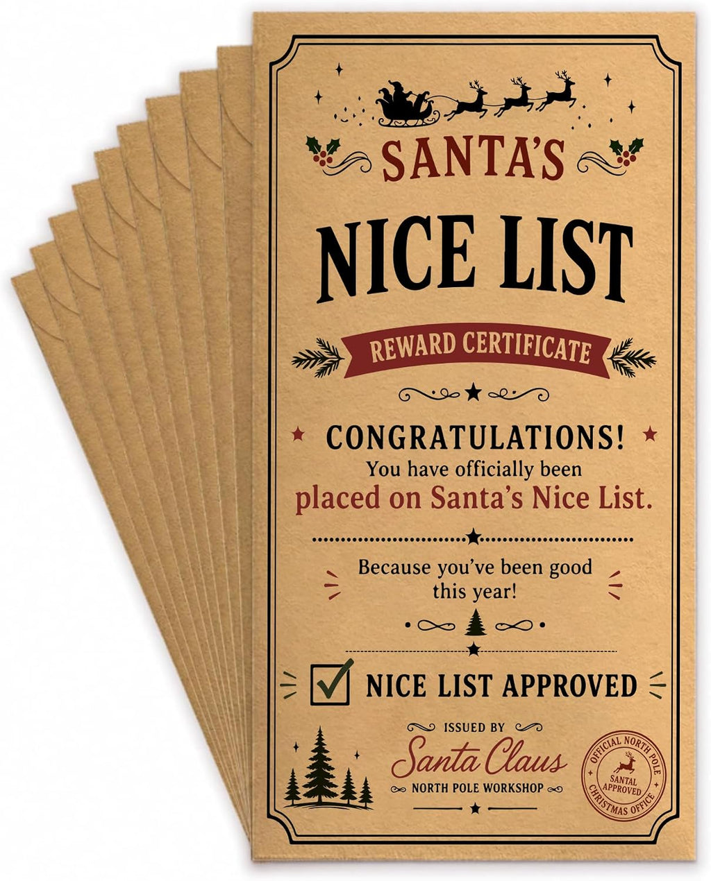 Christmas Money Holders for Cash Gifts, 10 Pcs Christmas Envelopes for Cash