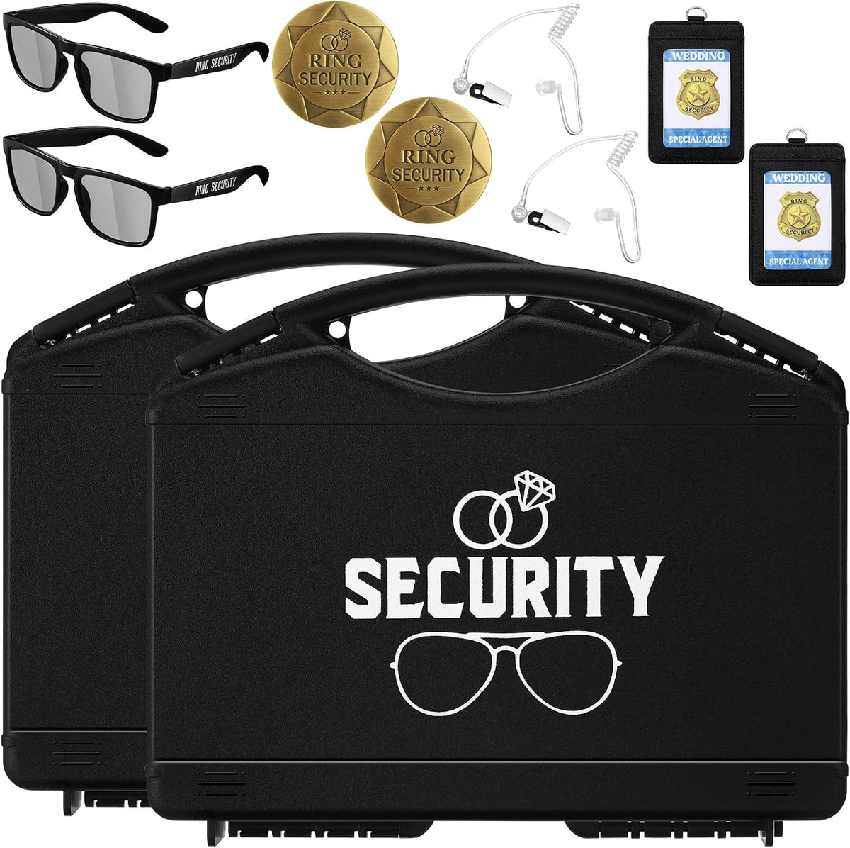 Gejoy Ring Bearer Security Box Wedding Set with Badge