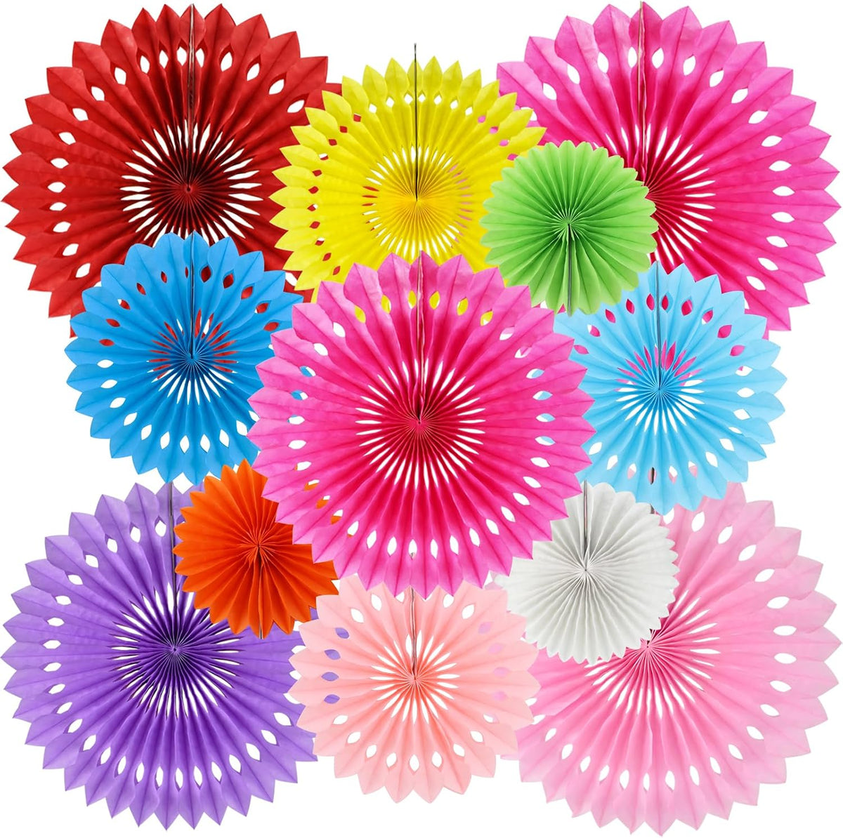 BEISHIDA Honeycomb Round Paper Fans Rainbow Hanging Party Decoration