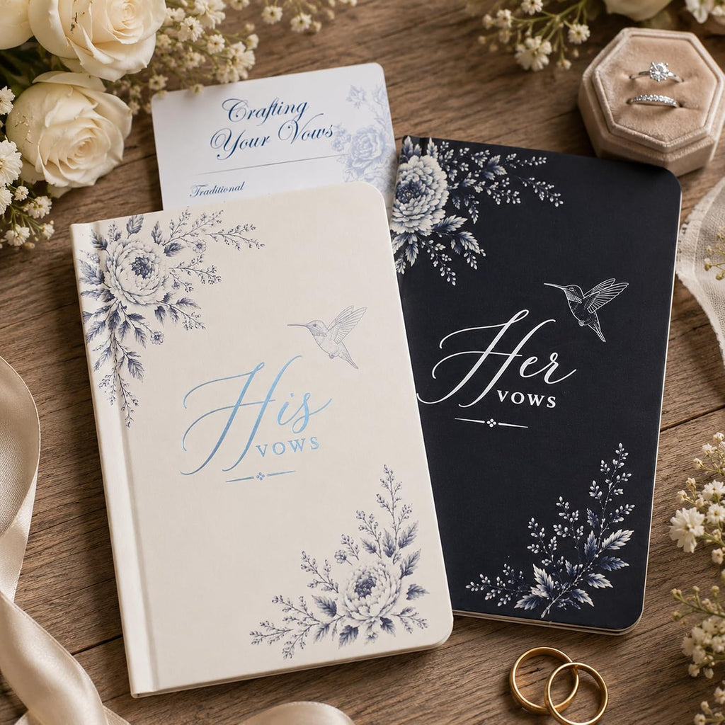 Set of 2 Wedding Vow Books, Vow Books His and Hers, Wedding Essentials