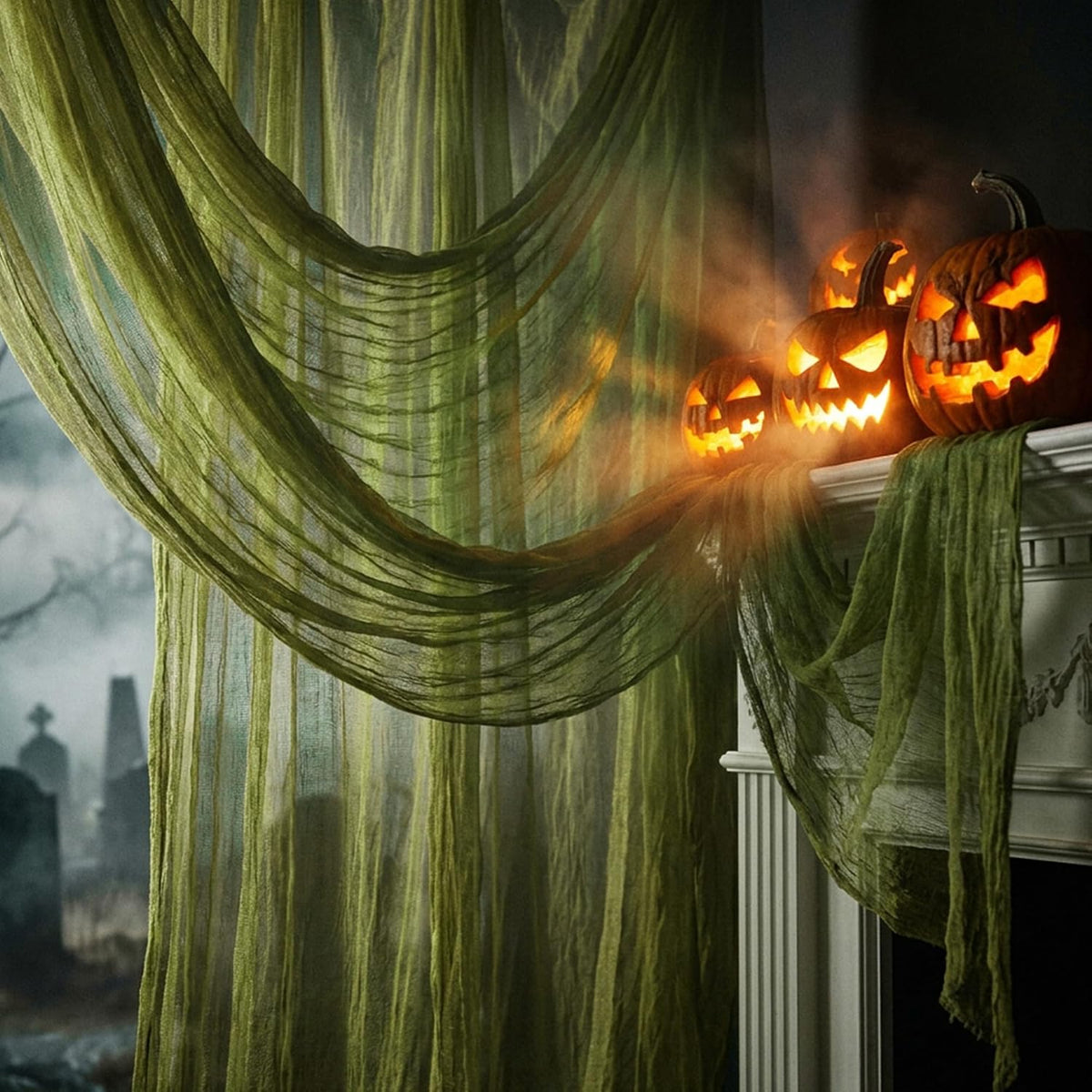 400"x85" Large Halloween Scary Gauze, Spooky Cloth Party Decoration