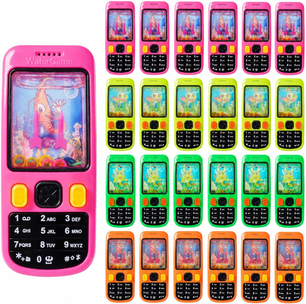 Gejoy 24 Pcs Handheld Water Ring Games Cellphone for Kids,Cute