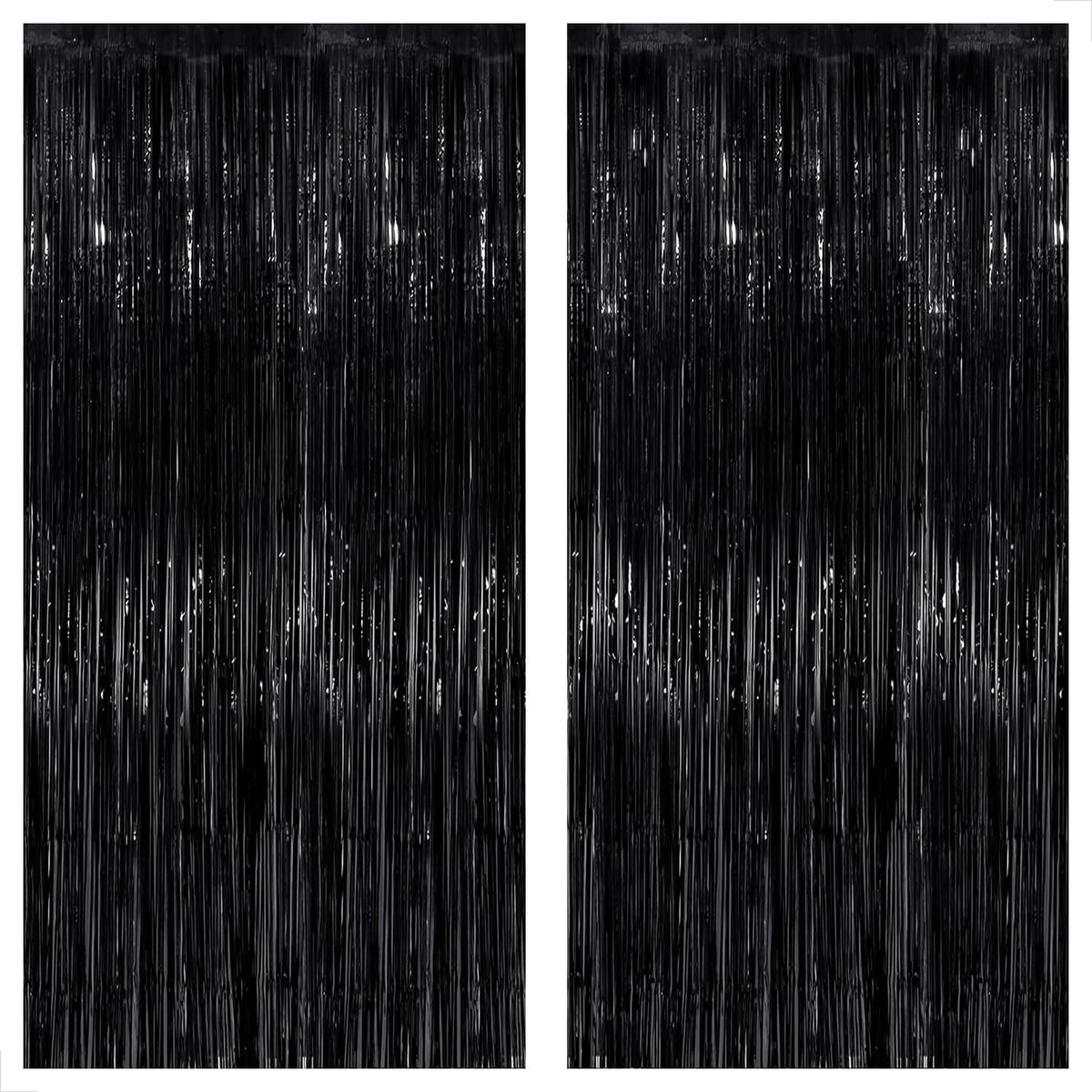 KatchOn XtraLarge 2 Pcs Black Fringe Backdrop Black Streamers Decorations