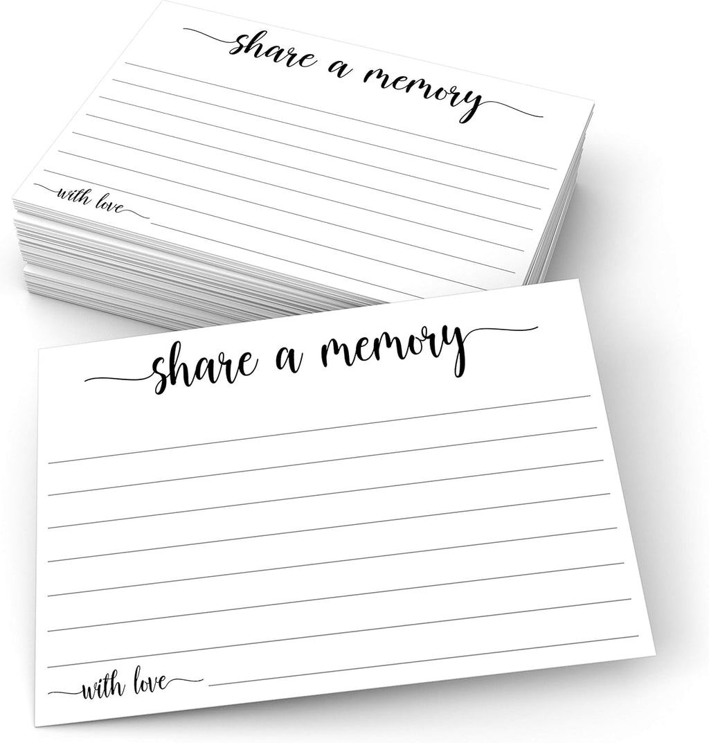 321Done Share a Memory Cards for Celebration of Life, 4x6, Set of 50, White