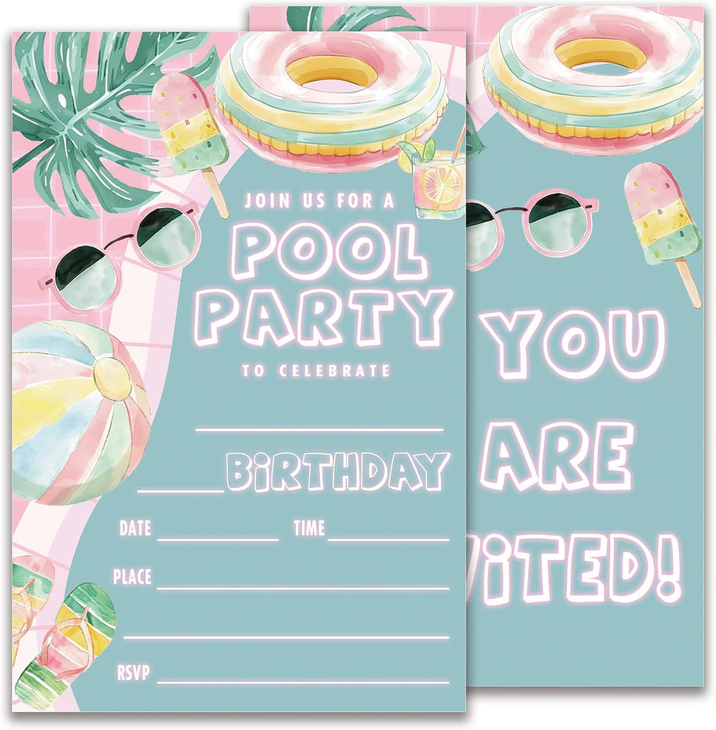 Halloween Birthday Party Invitations for Girl Boy, Gender Neutral Halloween Birthday Invitations Kids Invite Cards, Lets Get Spooky, 20 Invites with Envelopes (4"x6")