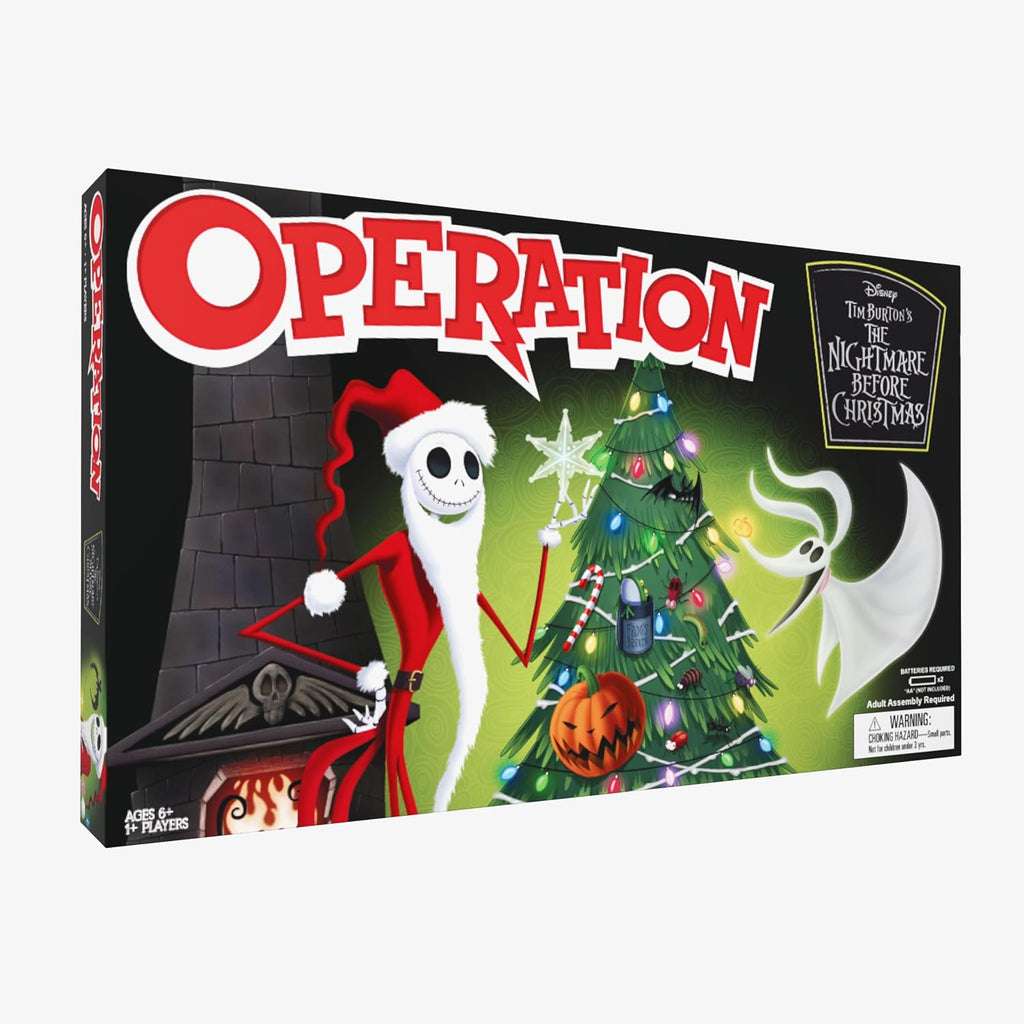 Operation: Disney The Nightmare Before Christmas Board Game, Featuring Jack Skellington & Zero, Classic Tactile Collectible Family Game for Halloween, Christmas or Fans of This Tim Burton Classic