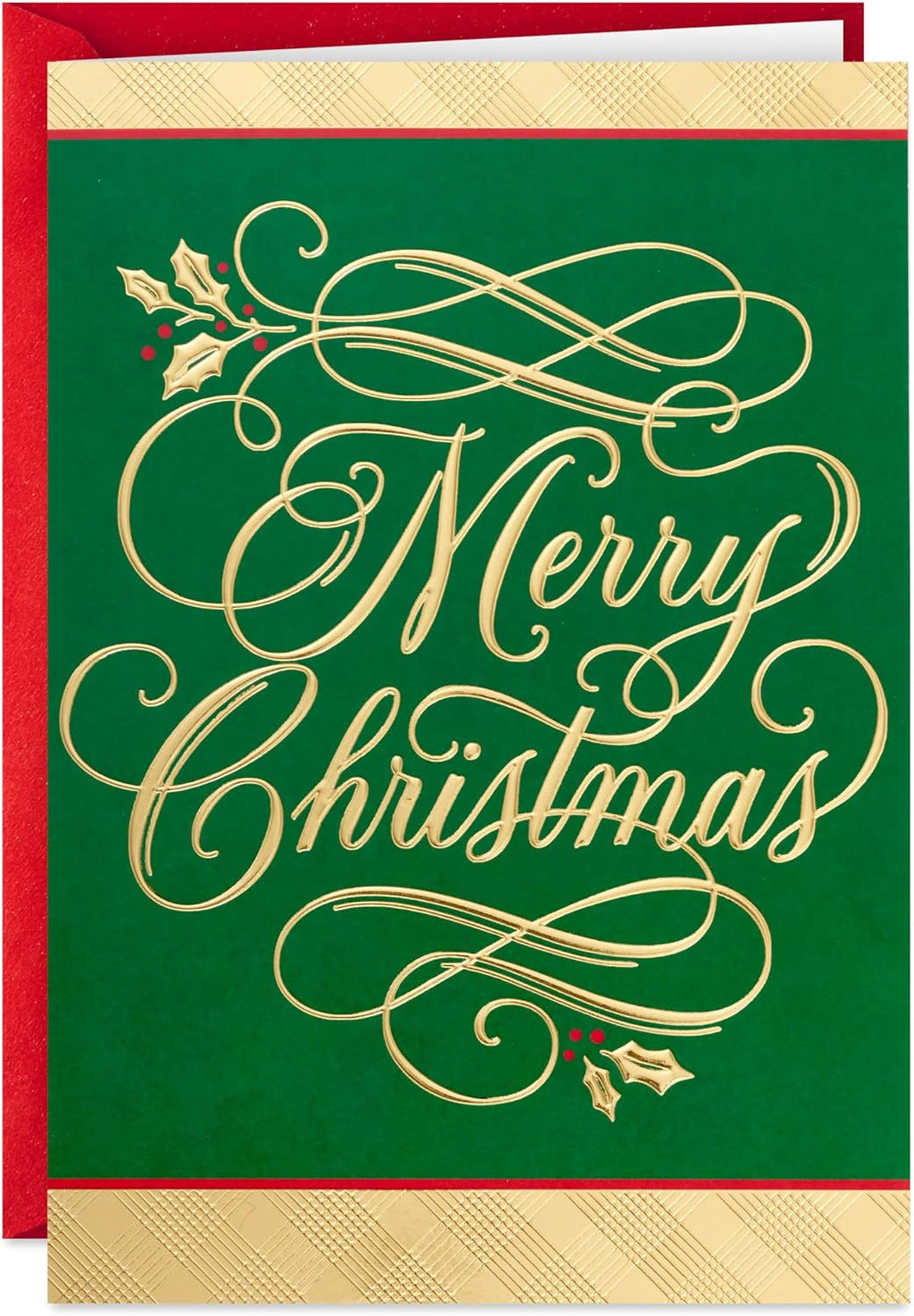 Hallmark Christmas Cards, 40-Pack with Envelopes (Green and Gold)