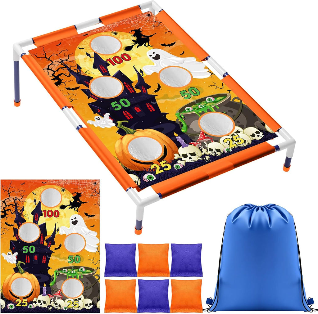 Viorawhite Bean Bag Toss Game for Kids, Portable Cornhole Set
