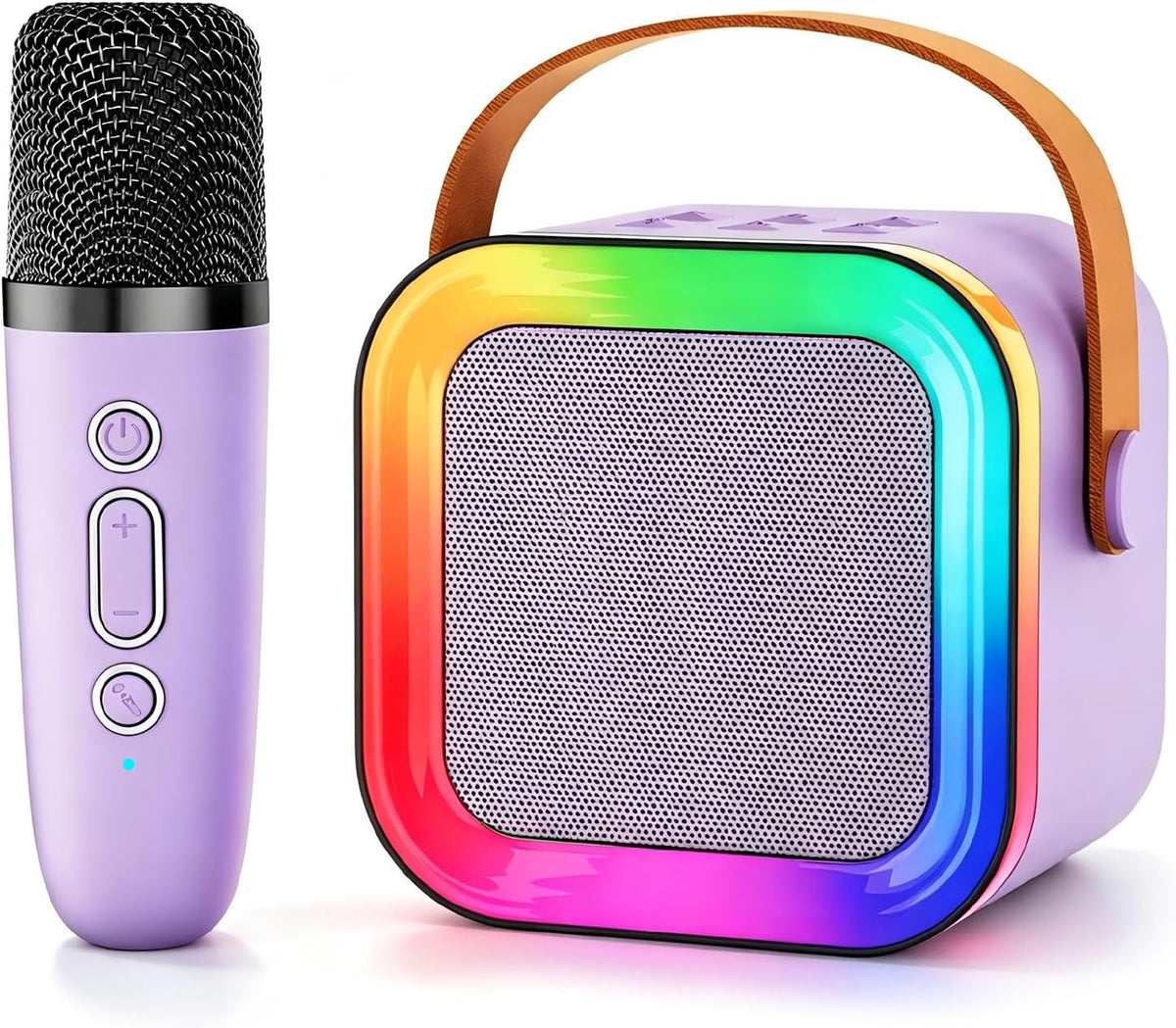 Mini Kids Karaoke Machine Ages 3-12, Wireless Microphones Bluetooth Speaker