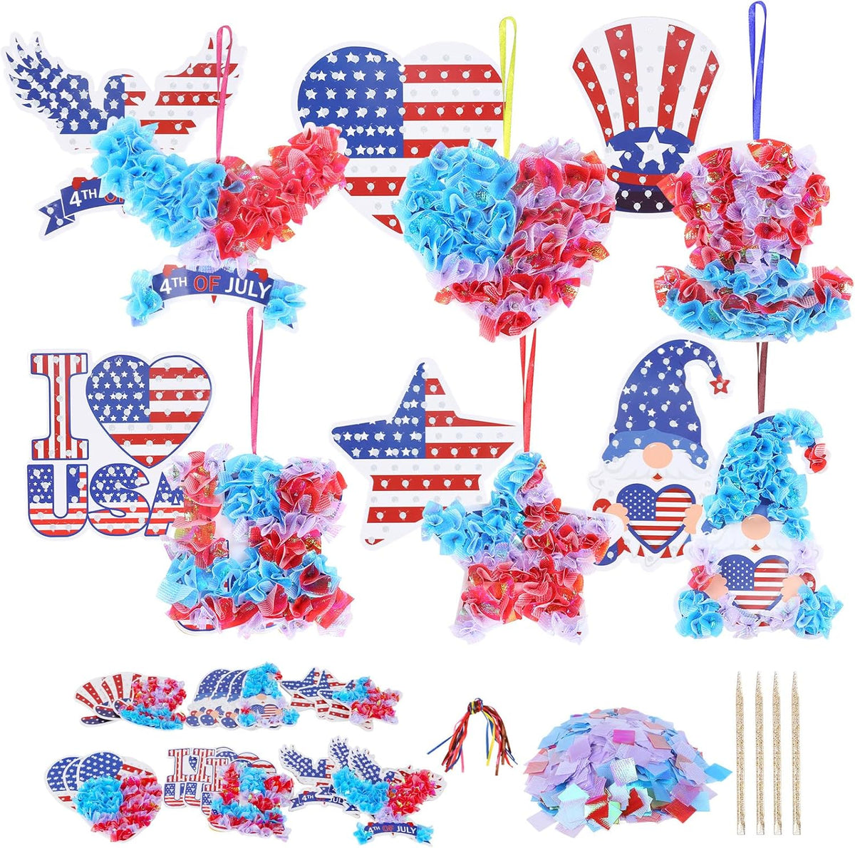 Fennoral 24 Pack 4th of July Craft Kit for Kids